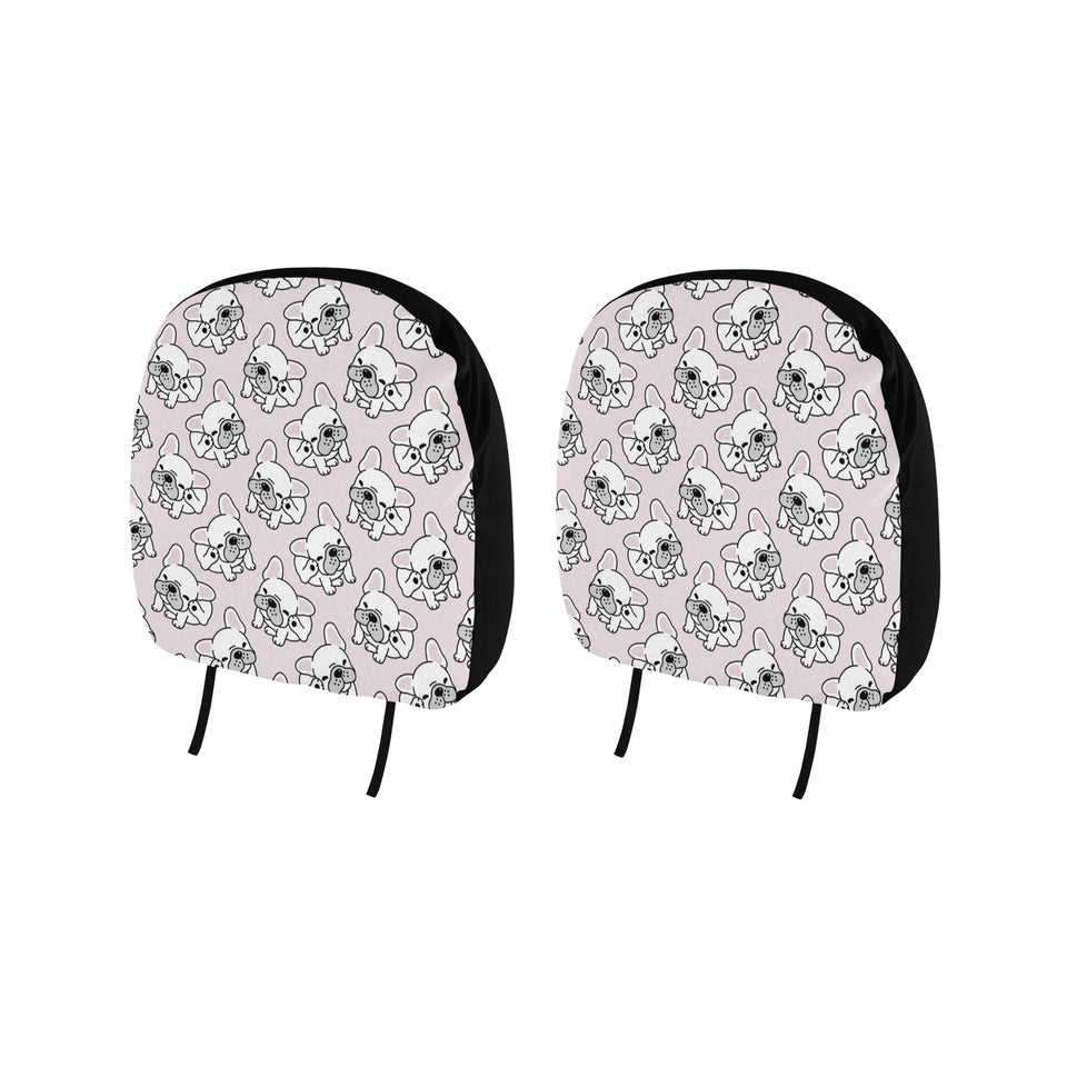 Cute french bulldog pattern Car Headrest Cover