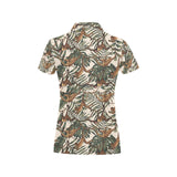Monkey tropical leaves background Women's All Over Print Polo Shirt
