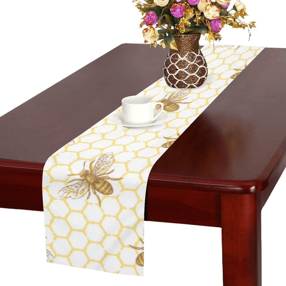 Bee honeycomb seamless design pattern Table Runner