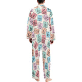 Chemistry Periodic Table Pattern Print Design 02 Men's Long Pajama Set