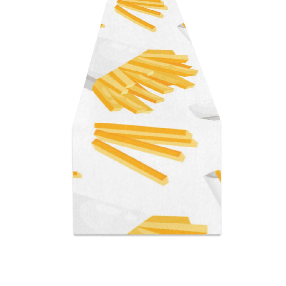 French fries white paper box pattern Table Runner