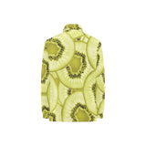 Sliced kiwi pattern Women's Long Sleeve Polo Shirt