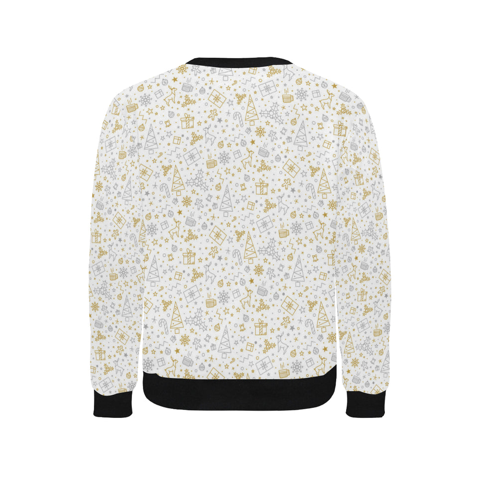 Christmas tree Christmas element Silver gold patte Men's Crew Neck Sweatshirt