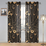 Gold peacock feather pattern Gauze Curtain