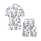 Butterfly pattern Men's V-Neck Short Pajama Set