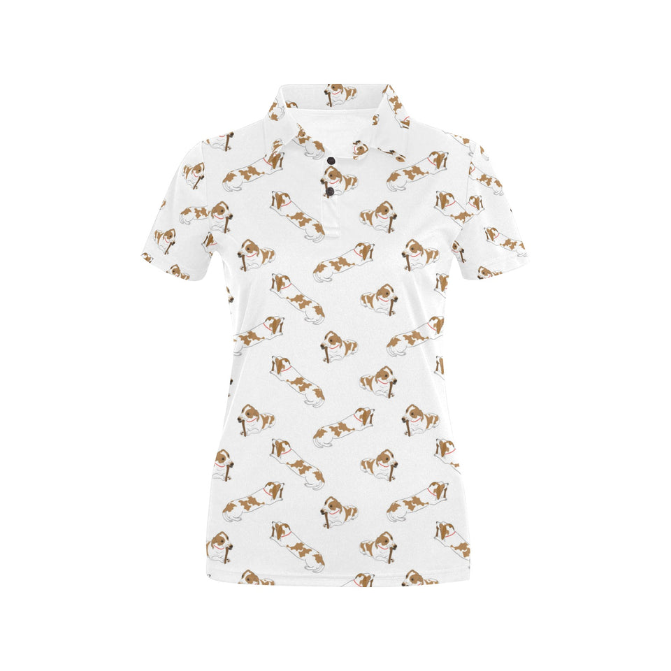 Jack Russel Pattern Print Design 04 Women's All Over Print Polo Shirt