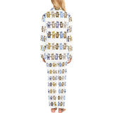 Teddy Bear Pattern Print Design 02 Women's Long Pajama Set
