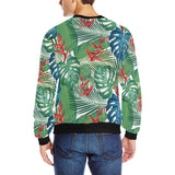 heliconia palm and monstera  leaves pattern Men's Crew Neck Sweatshirt