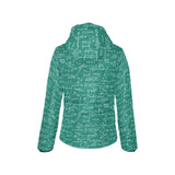 Math Pattern Print Design 01 Women's Padded Hooded Jacket