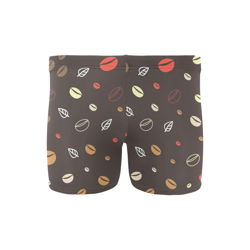 Coffee bean leave pattern Men's Swimming Trunks