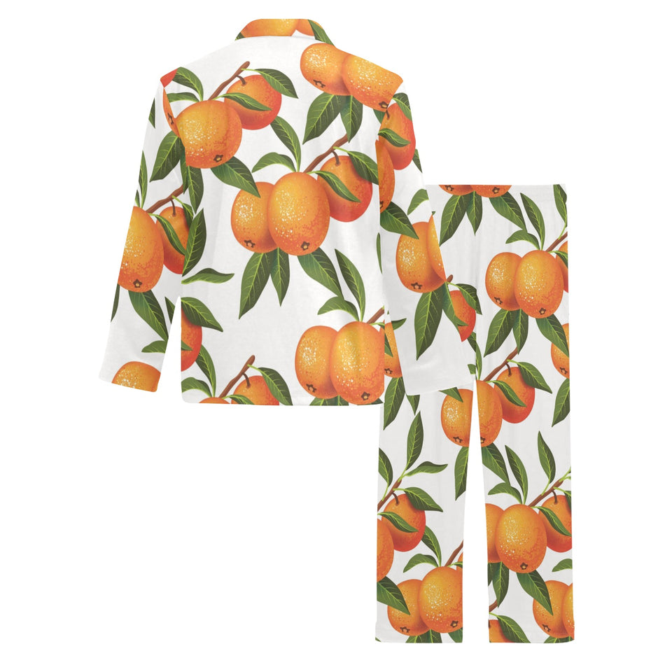 Oranges pattern background Men's Long Pajama Set