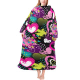 heart dot wave star creative design pattern Blanket Robe with Sleeves