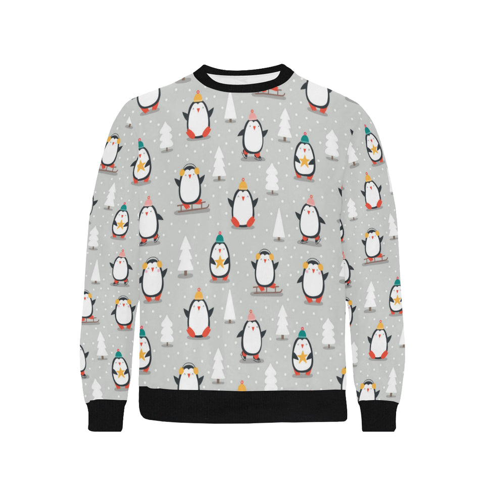 Cute Penguin christmas pattern Men's Crew Neck Sweatshirt