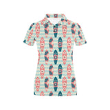 Surfboard Pattern Print Design 02 Women's All Over Print Polo Shirt