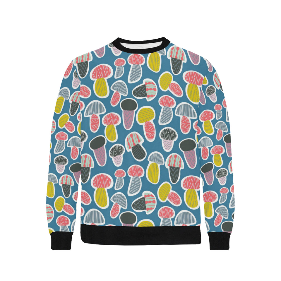 Colorful mushroom design pattern Men's Crew Neck Sweatshirt