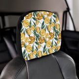 yellow tulips pattern Car Headrest Cover