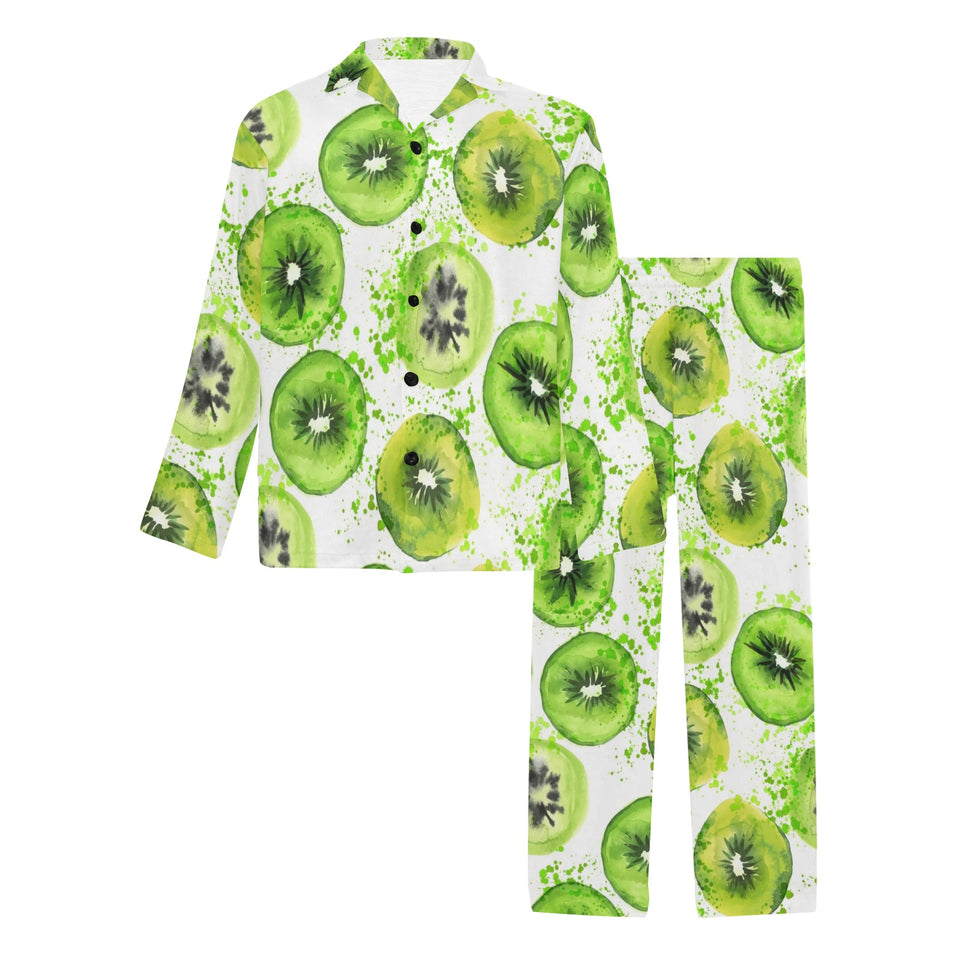 Watercolor kiwi pattern Men's Long Pajama Set