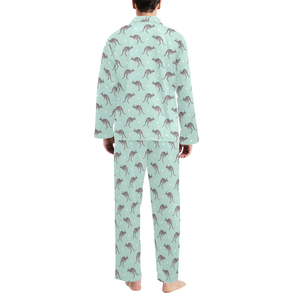 Kangaroo pattern background Men's Long Pajama Set