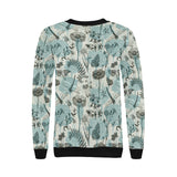 Dragonfly Butterfly Plants insect flower vintage s Women's Crew Neck Sweatshirt