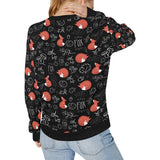 fox sleeping fox pattern Women's Crew Neck Sweatshirt