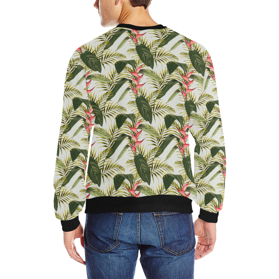 heliconia pattern Men's Crew Neck Sweatshirt