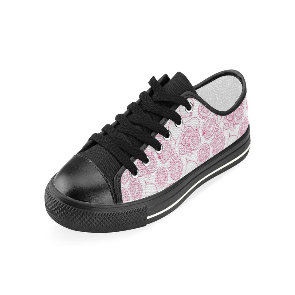 Sketch guava pattern Kids' Boys' Girls' Low Top Canvas Shoes Black