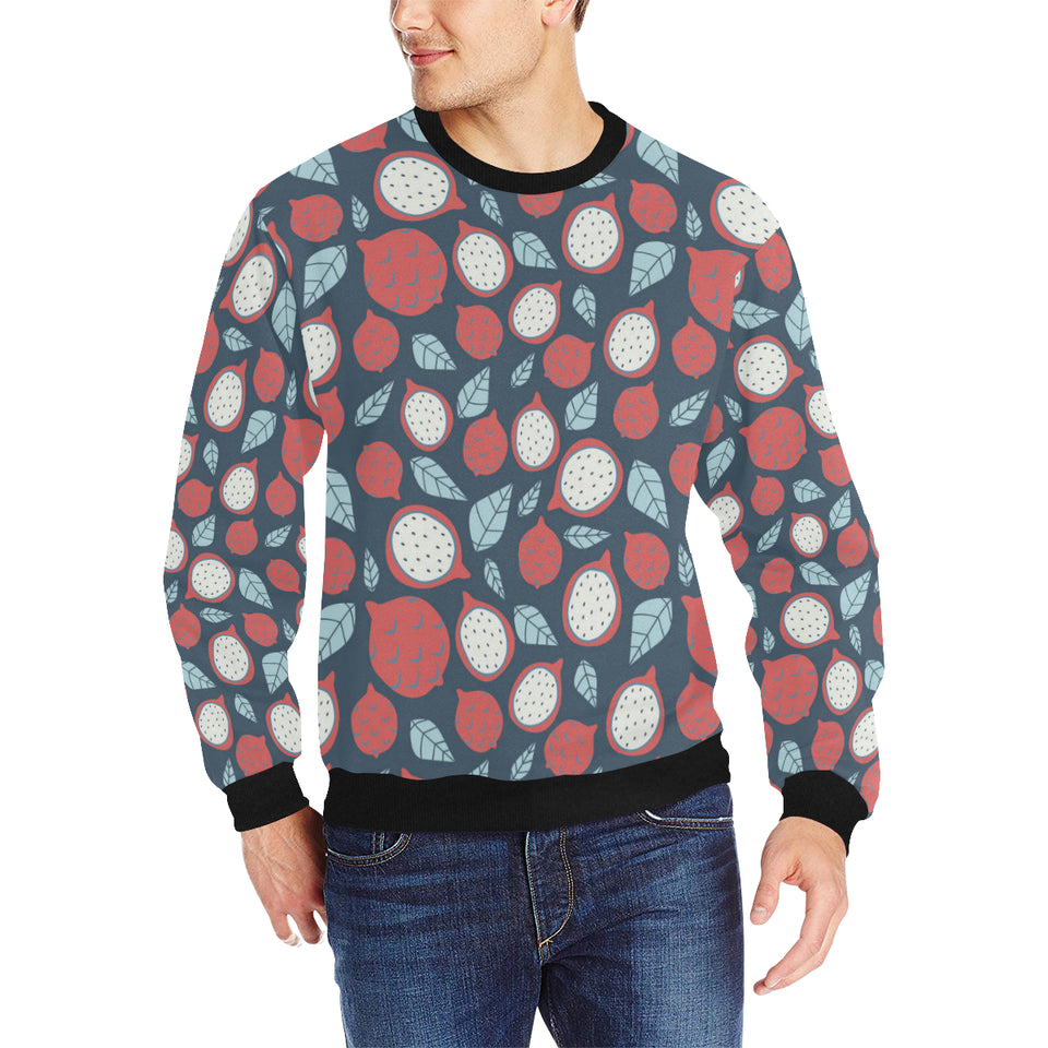 dragon fruits dark blue background Men's Crew Neck Sweatshirt