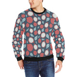 dragon fruits dark blue background Men's Crew Neck Sweatshirt