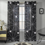 Spider web design pattern Black background white c Gauze Curtain