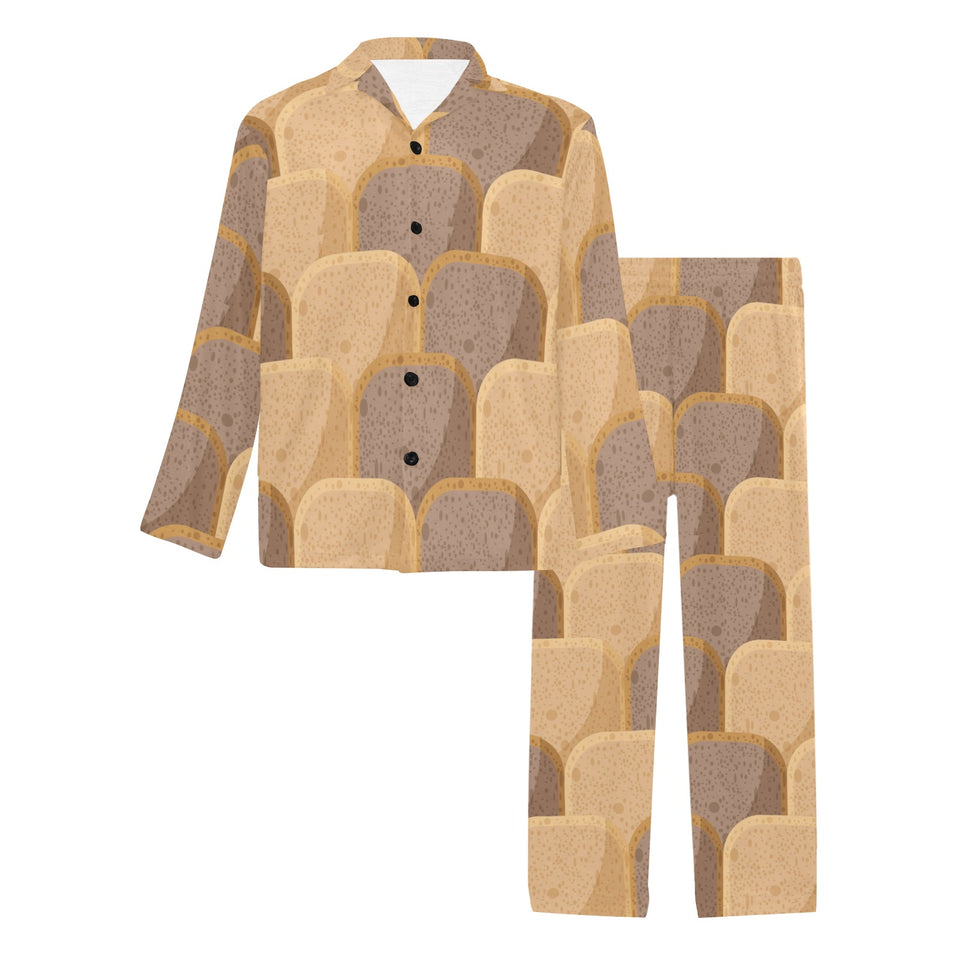 Bread Toast Pattern Print Design 04 Men's Long Pajama Set