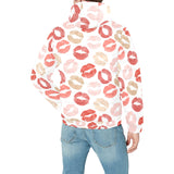 Lips Pattern Print Design 04 Men's Padded Hooded Jacket