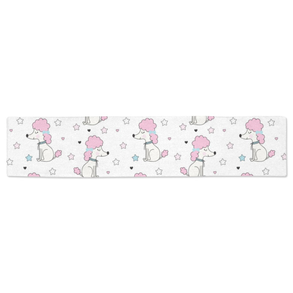 Cute poodle dog star pattern Table Runner