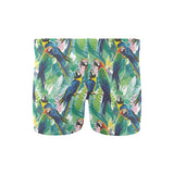 Colorful parrot exotic flower leaves Men's Swimming Trunks