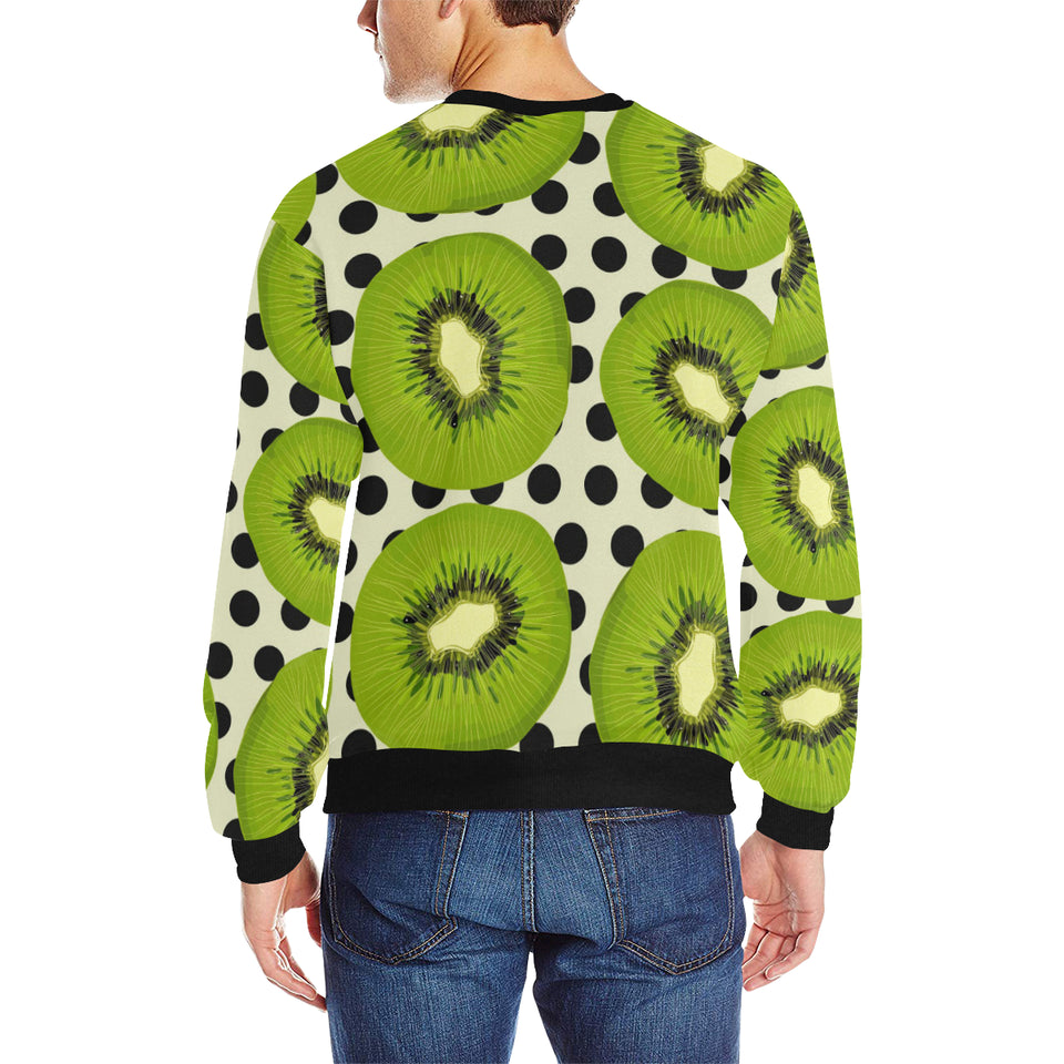 kiwi black dot background Men's Crew Neck Sweatshirt