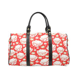 Cute Maneki neko cat red background Travel Bag