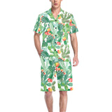Cactus design pattern copy Men's V-Neck Short Pajama Set