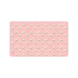 Cute hamster cheese pattern pink background Doormat