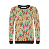 Colorful ice cream pattern Women's Crew Neck Sweatshirt