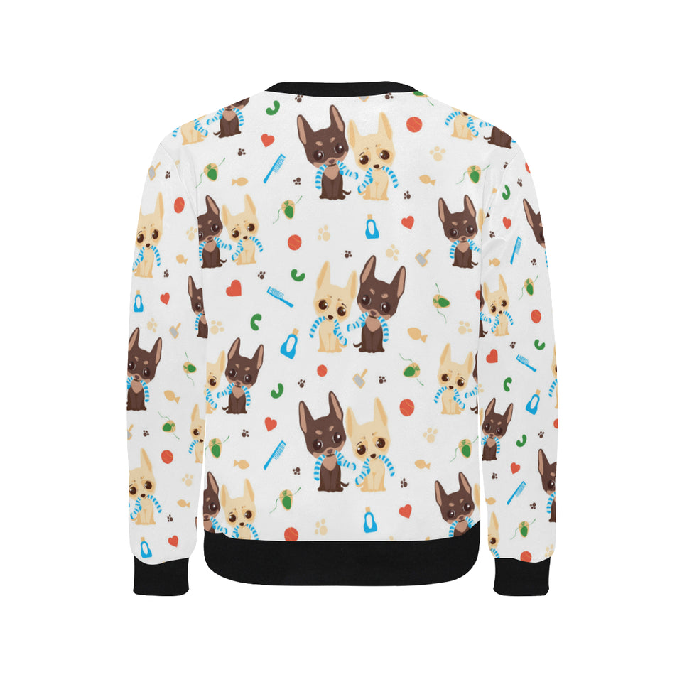 Cute Chihuahua dog pattern Men's Crew Neck Sweatshirt