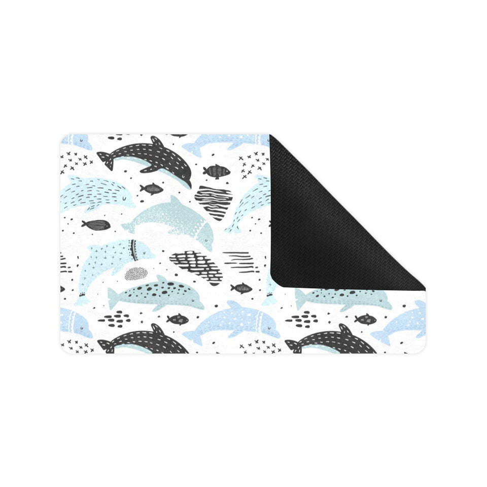 Cute dolphins Childish Style pattern Doormat