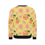 Grapefruit yellow background Men's Crew Neck Sweatshirt