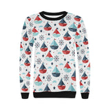 Cute color paper sailboat pattern Women's Crew Neck Sweatshirt