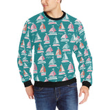 Cute sailboat pattern Men's Crew Neck Sweatshirt