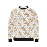 Cute corgi heart star bone pattern Men's Crew Neck Sweatshirt