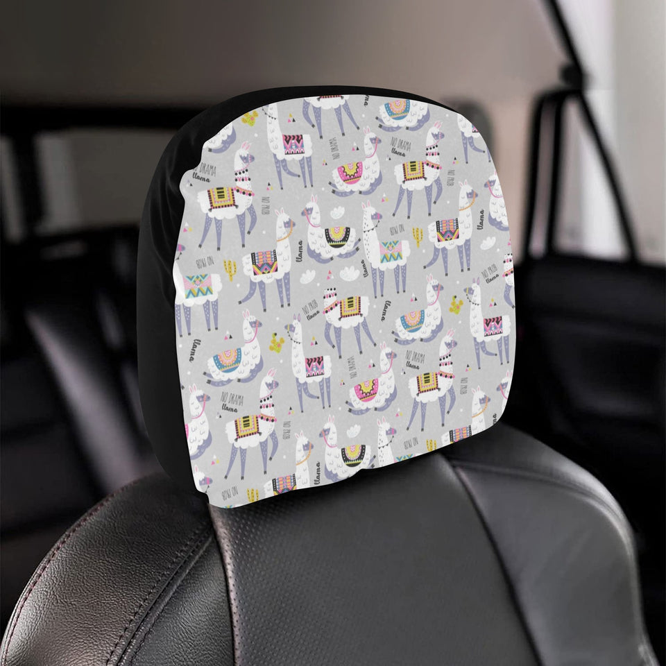 Cute Llama Alpaca pattern Car Headrest Cover