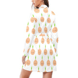 cute onions smiling faces Women's Long Sleeve Belted Night Robe