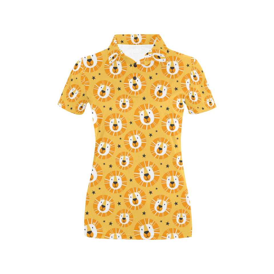 Lion Pattern Print Design 03 Women's All Over Print Polo Shirt