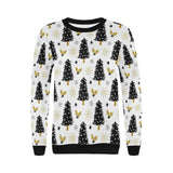 Christmas tree holly snow star pattern Women's Crew Neck Sweatshirt