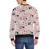 Cows milk product pink background Men's Crew Neck Sweatshirt