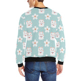 Maneki neko cat sakura Men's Crew Neck Sweatshirt